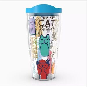 Tervis Cat Sayings Wrap With Travel Lid 24oz. Tumbler Crazy Cat Lady Cat Lover